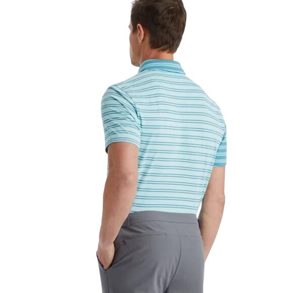 G/FORE Men's Split Stripe Golf Polo in Seaglass Size XL - Picture 4 of 5